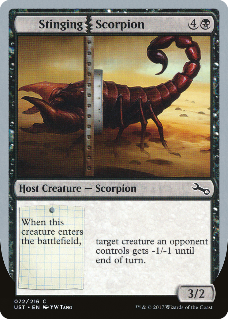 Stinging Scorpion (UST-072) - Unstable - Premium MTG Single from Wizards of the Coast - Just $0.08! Shop now at Game Crave Tournament Store