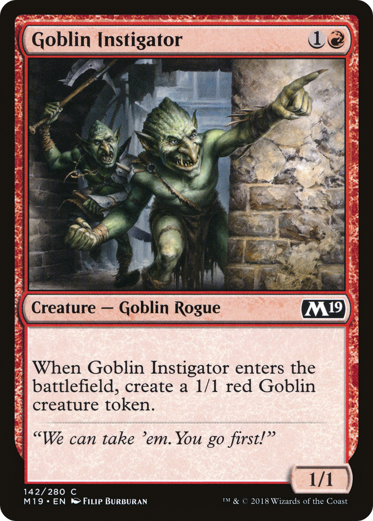 Goblin Instigator (M19-142) - Core Set 2019 Foil - Premium MTG Single from Wizards of the Coast - Just $1.11! Shop now at Game Crave Tournament Store