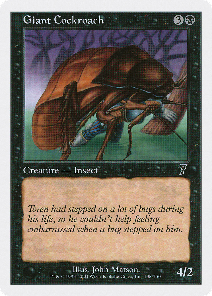 Giant Cockroach (7ED-138) - Seventh Edition - Premium MTG Single from Wizards of the Coast - Just $0.25! Shop now at Game Crave Tournament Store