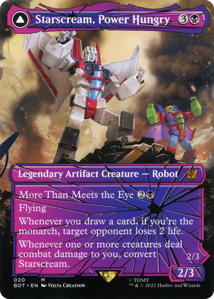 Starscream, Power Hungry // Starscream, Seeker Leader (BOT-020) - Transformers: (shatteredglass, convertdfc) (Borderless) Foil - Premium MTG Single from Wizards of the Coast - Just $41.64! Shop now at Game Crave Tournament Store