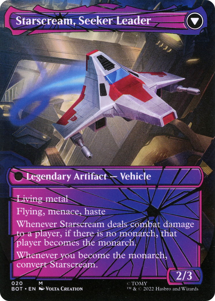 Starscream, Power Hungry // Starscream, Seeker Leader (BOT-020) - Transformers: (shatteredglass, convertdfc) (Borderless) Foil - Premium MTG Single from Wizards of the Coast - Just $41.64! Shop now at Game Crave Tournament Store