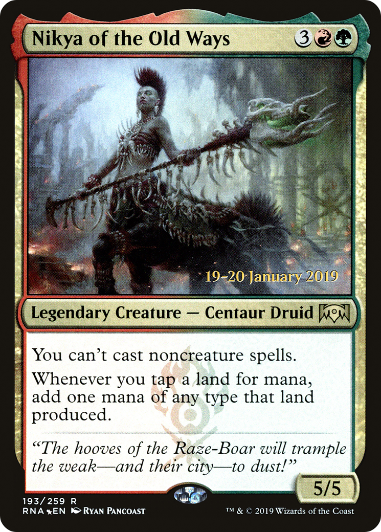 Nikya of the Old Ways (PRNA-193S) - Ravnica Allegiance Promos Foil - Premium MTG Single from Wizards of the Coast - Just $0.88! Shop now at Game Crave Tournament Store
