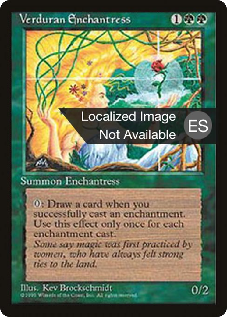 Verduran Enchantress (4BB-281) - Fourth Edition Foreign Black Border - Premium MTG Single from Wizards of the Coast - Just $7.99! Shop now at Game Crave Tournament Store