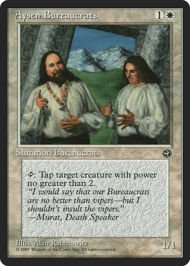 Aysen Bureaucrats (HML-03A) - Homelands - Premium MTG Single from Wizards of the Coast - Just $0.25! Shop now at Game Crave Tournament Store