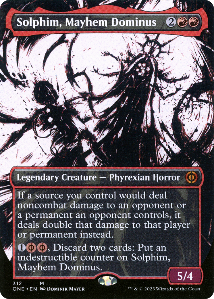 Solphim, Mayhem Dominus (ONE-312) - Phyrexia: All Will Be One: (Showcase) (Borderless) Foil - Premium MTG Single from Wizards of the Coast - Just $14.88! Shop now at Game Crave Tournament Store