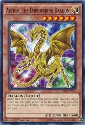 Aether, the Empowering Dragon (YS14-EN011) - Super Starter: Space-Time Showdown 1st Edition - Premium Yugioh Single from Konami - Just $0.25! Shop now at Game Crave Tournament Store