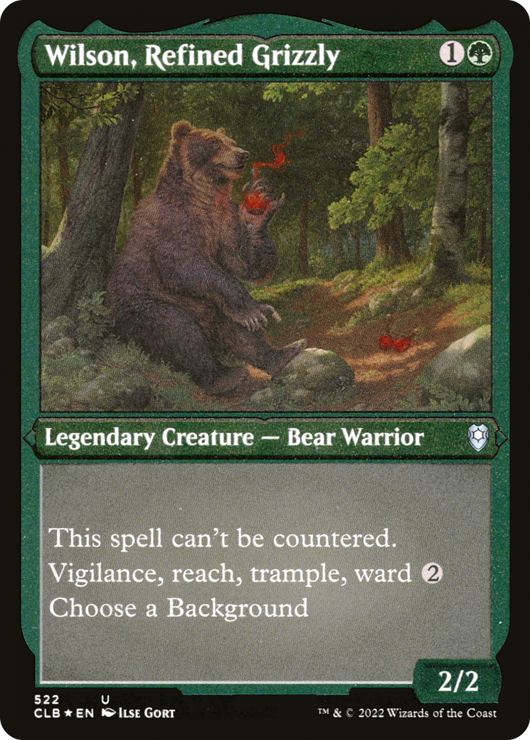 Wilson, Refined Grizzly (CLB-522) - Commander Legends: Battle for Baldur's Gate Etched Foil - Premium MTG Single from Wizards of the Coast - Just $0.26! Shop now at Game Crave Tournament Store