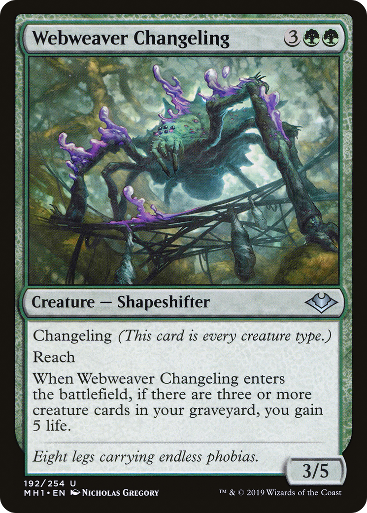 Webweaver Changeling (MH1-192) - Modern Horizons Foil - Premium MTG Single from Wizards of the Coast - Just $0.50! Shop now at Game Crave Tournament Store