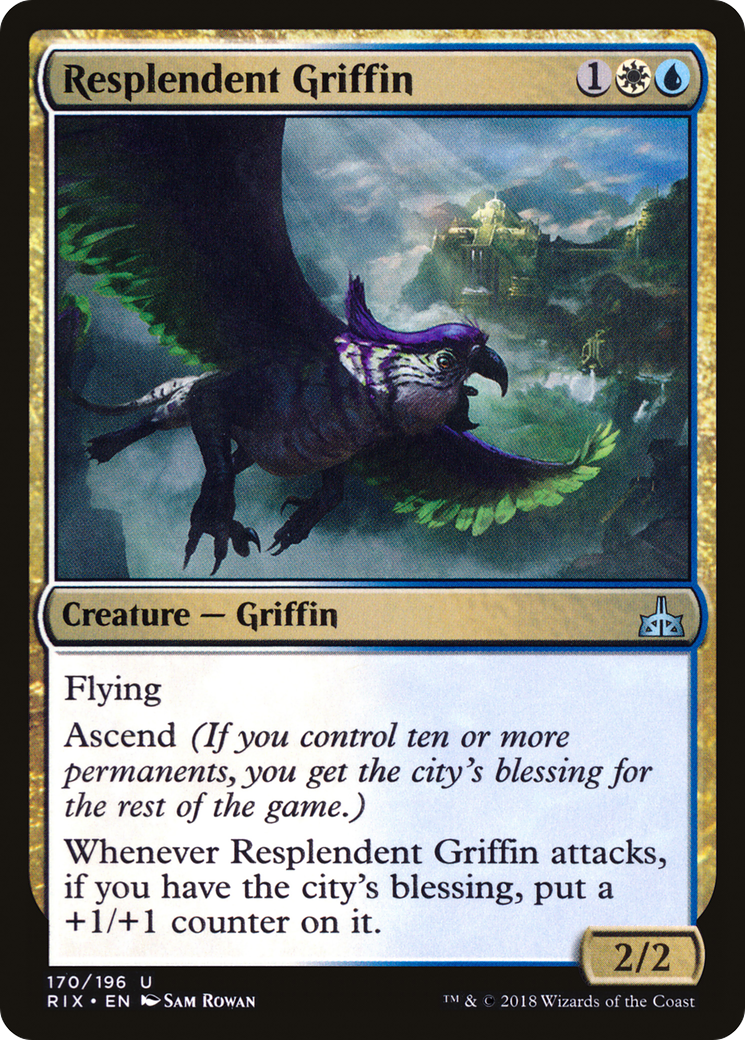 Resplendent Griffin (RIX-170) - Rivals of Ixalan - Premium MTG Single from Wizards of the Coast - Just $0.08! Shop now at Game Crave Tournament Store