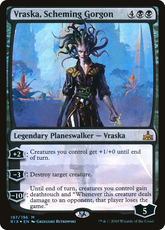 Vraska, Scheming Gorgon (RIX-197) - Rivals of Ixalan Foil - Premium MTG Single from Wizards of the Coast - Just $0.59! Shop now at Game Crave Tournament Store