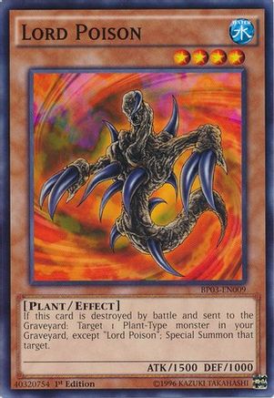 Lord Poison (BP03-EN009) - Battle Pack 3: Monster League 1st Edition - Premium Yugioh Single from Konami - Just $0.08! Shop now at Game Crave Tournament Store