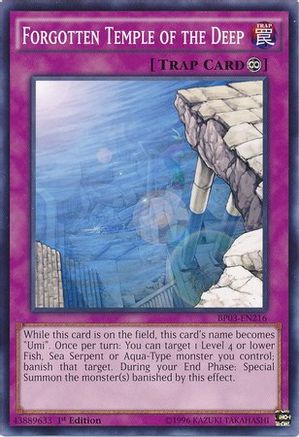 Forgotten Temple of the Deep (BP03-EN216) - Battle Pack 3: Monster League 1st Edition - Premium Yugioh Single from Konami - Just $0.08! Shop now at Game Crave Tournament Store