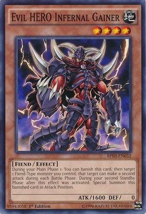 Evil HERO Infernal Gainer (BP03-EN032) - Battle Pack 3: Monster League 1st Edition - Premium Yugioh Single from Konami - Just $0.08! Shop now at Game Crave Tournament Store