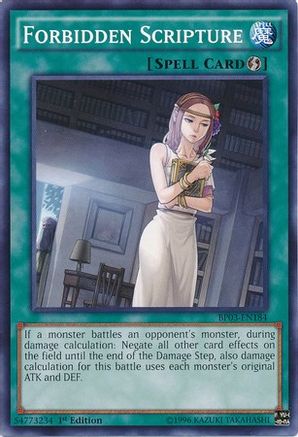 Forbidden Scripture (BP03-EN184) - Battle Pack 3: Monster League 1st Edition - Premium Yugioh Single from Konami - Just $0.08! Shop now at Game Crave Tournament Store