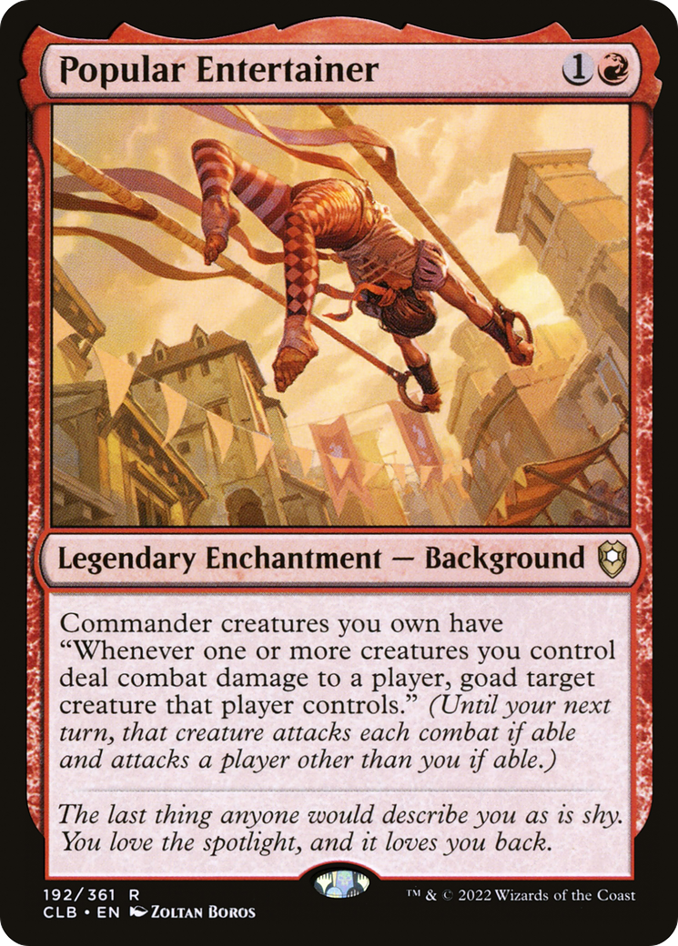 Popular Entertainer (CLB-192) - Commander Legends: Battle for Baldur's Gate Foil - Premium MTG Single from Wizards of the Coast - Just $0.08! Shop now at Game Crave Tournament Store