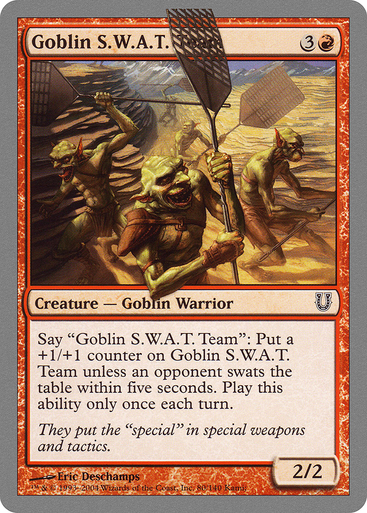 Goblin S.W.A.T. Team (UNH-080) - Unhinged Foil - Premium MTG Single from Wizards of the Coast - Just $0.43! Shop now at Game Crave Tournament Store