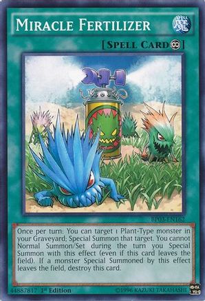 Miracle Fertilizer (BP03-EN162) - Battle Pack 3: Monster League 1st Edition - Premium Yugioh Single from Konami - Just $0.08! Shop now at Game Crave Tournament Store
