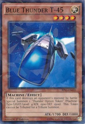 Blue Thunder T-45 (Shatterfoil) (BP03-EN039) - Battle Pack 3: Monster League 1st Edition - Premium Yugioh Single from Konami - Just $0.15! Shop now at Game Crave Tournament Store