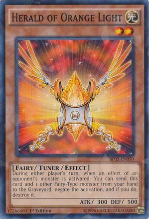 Herald of Orange Light (Shatterfoil) (BP03-EN050) - Battle Pack 3: Monster League 1st Edition - Premium Yugioh Single from Konami - Just $1.62! Shop now at Game Crave Tournament Store