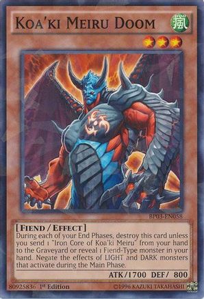 Koa'ki Meiru Doom (Shatterfoil) (BP03-EN058) - Battle Pack 3: Monster League 1st Edition - Premium Yugioh Single from Konami - Just $0.40! Shop now at Game Crave Tournament Store