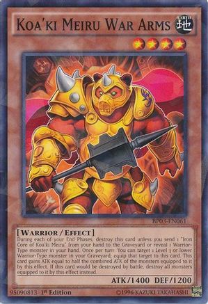 Koa'ki Meiru War Arms (Shatterfoil) (BP03-EN061) - Battle Pack 3: Monster League 1st Edition - Premium Yugioh Single from Konami - Just $0.08! Shop now at Game Crave Tournament Store
