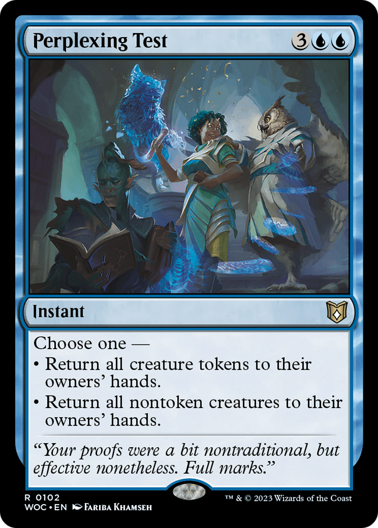 Perplexing Test (WOC-102) - Wilds of Eldraine Commander - Premium MTG Single from Wizards of the Coast - Just $0.09! Shop now at Game Crave Tournament Store