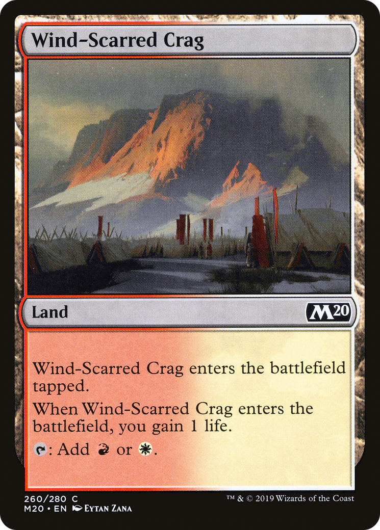 Wind-Scarred Crag (M20-260) - Core Set 2020 - Premium MTG Single from Wizards of the Coast - Just $0.08! Shop now at Game Crave Tournament Store
