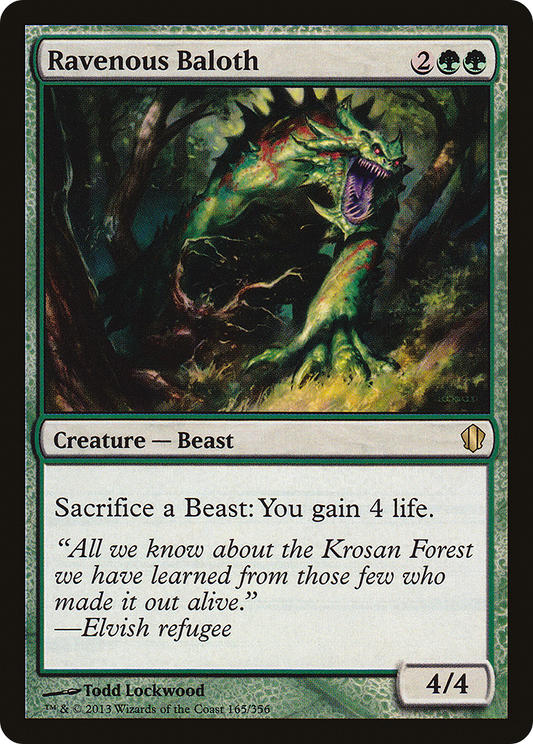 Ravenous Baloth (C13-165) - Commander 2013 - Premium MTG Single from Wizards of the Coast - Just $0.25! Shop now at Game Crave Tournament Store