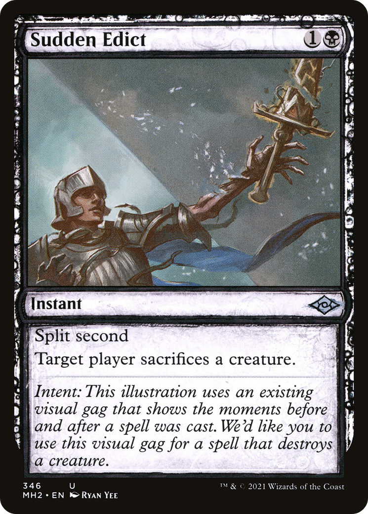 Sudden Edict (MH2-346) - Modern Horizons 2: (Showcase) Foil - Premium MTG Single from Wizards of the Coast - Just $0.25! Shop now at Game Crave Tournament Store