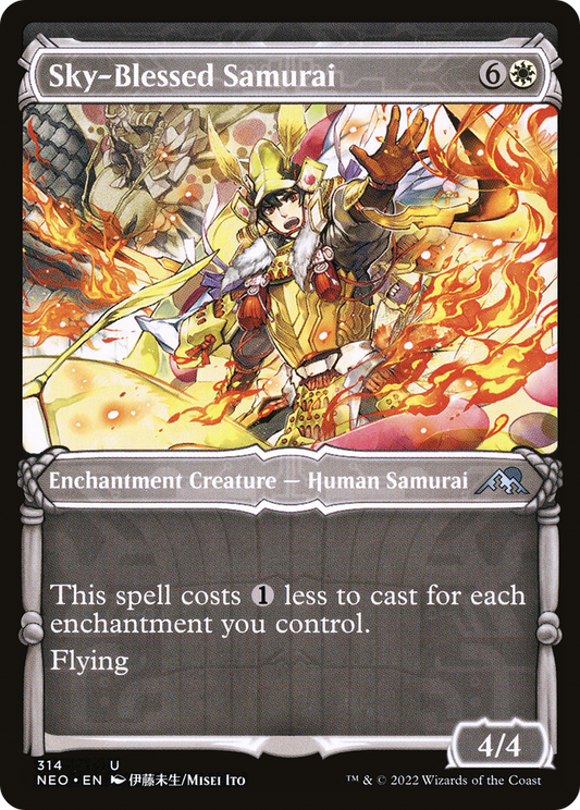 Sky-Blessed Samurai (NEO-314) - Kamigawa: Neon Dynasty: (Showcase) - Premium MTG Single from Wizards of the Coast - Just $0.08! Shop now at Game Crave Tournament Store
