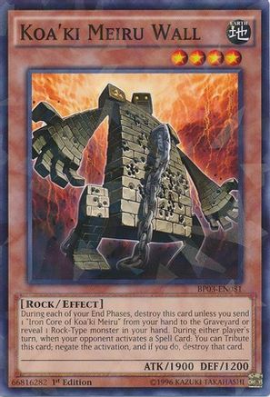 Koa'ki Meiru Wall (Shatterfoil) (BP03-EN081) - Battle Pack 3: Monster League 1st Edition - Premium Yugioh Single from Konami - Just $0.13! Shop now at Game Crave Tournament Store
