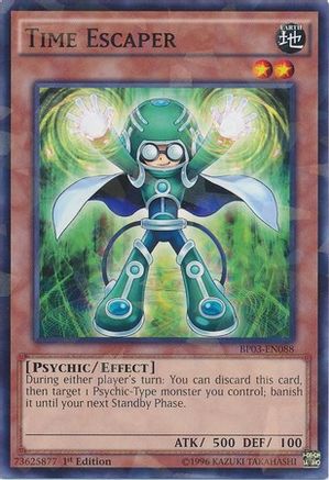Time Escaper (Shatterfoil) (BP03-EN088) - Battle Pack 3: Monster League 1st Edition - Premium Yugioh Single from Konami - Just $0.08! Shop now at Game Crave Tournament Store