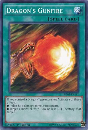Dragon's Gunfire (BP03-EN141) - Battle Pack 3: Monster League 1st Edition - Premium Yugioh Single from Konami - Just $0.08! Shop now at Game Crave Tournament Store