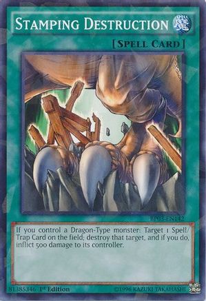 Stamping Destruction (Shatterfoil) (BP03-EN142) - Battle Pack 3: Monster League 1st Edition - Premium Yugioh Single from Konami - Just $0.15! Shop now at Game Crave Tournament Store