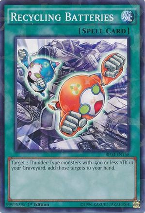 Recycling Batteries (Shatterfoil) (BP03-EN158) - Battle Pack 3: Monster League 1st Edition - Premium Yugioh Single from Konami - Just $0.78! Shop now at Game Crave Tournament Store