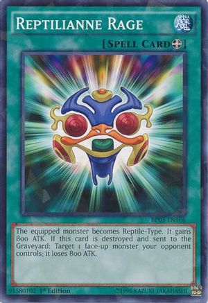 Reptilianne Rage (Shatterfoil) (BP03-EN166) - Battle Pack 3: Monster League 1st Edition - Premium Yugioh Single from Konami - Just $0.35! Shop now at Game Crave Tournament Store