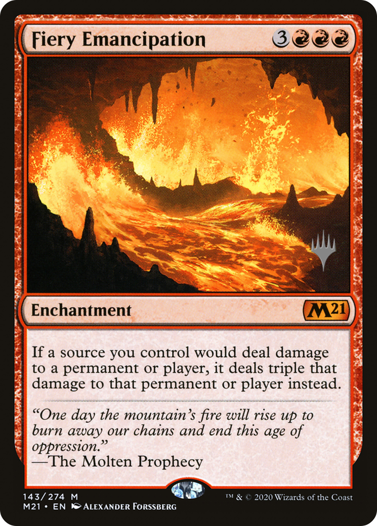 Fiery Emancipation (PM21-143P) - Core Set 2021 Promos Foil - Premium MTG Single from Wizards of the Coast - Just $2.73! Shop now at Game Crave Tournament Store