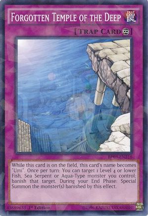 Forgotten Temple of the Deep (Shatterfoil) (BP03-EN216) - Battle Pack 3: Monster League 1st Edition - Premium Yugioh Single from Konami - Just $0.19! Shop now at Game Crave Tournament Store