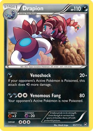 Drapion 65/111 - Furious Fists Reverse Holofoil - Premium Pokemon Single from Nintendo - Just $0.50! Shop now at Game Crave Tournament Store