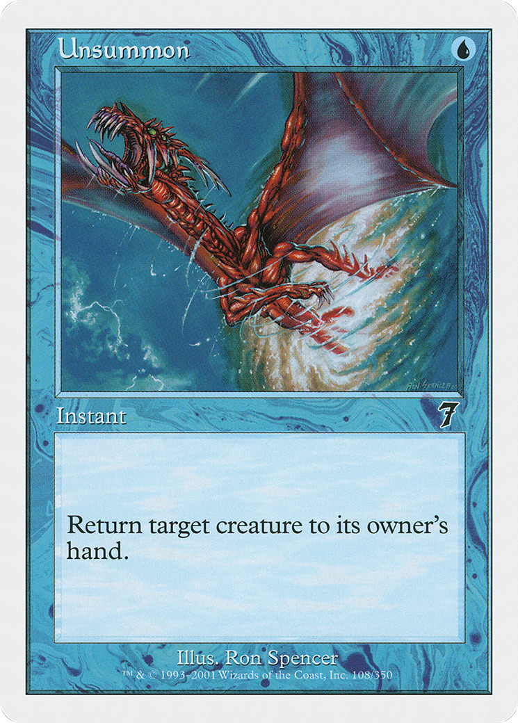 Unsummon (7ED-108) - Seventh Edition - Premium MTG Single from Wizards of the Coast - Just $0.25! Shop now at Game Crave Tournament Store