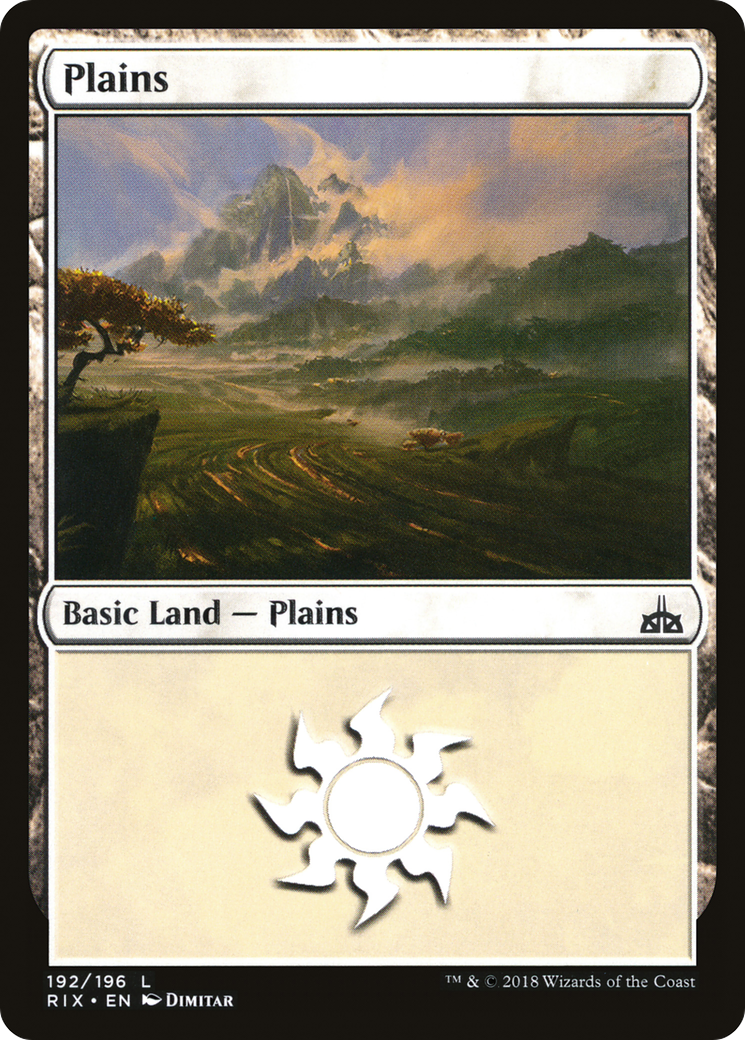 Plains (RIX-192) - Rivals of Ixalan - Premium MTG Single from Wizards of the Coast - Just $0.25! Shop now at Game Crave Tournament Store