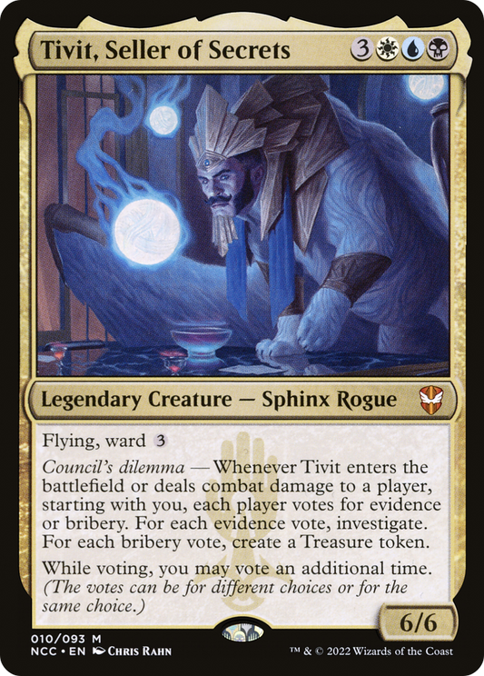 Tivit, Seller of Secrets (NCC-010) - New Capenna Commander Foil - Premium MTG Single from Wizards of the Coast - Just $2.21! Shop now at Game Crave Tournament Store