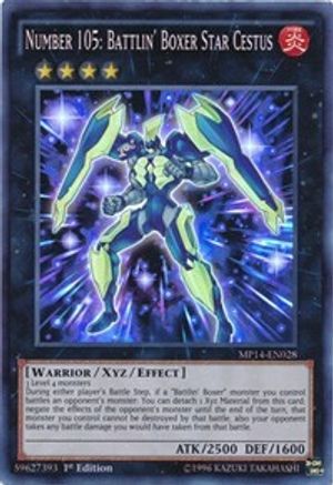 Number 105: Battlin' Boxer Star Cestus (MP14-EN028) - 2014 Mega-Tins Mega Pack 1st Edition - Premium Yugioh Single from Konami - Just $3.51! Shop now at Game Crave Tournament Store