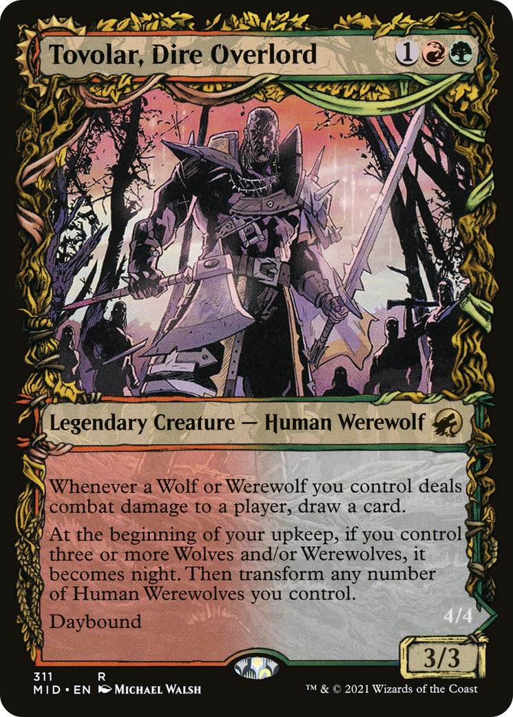 Tovolar, Dire Overlord // Tovolar, the Midnight Scourge (MID-311) - Innistrad: Midnight Hunt: (Showcase, Double Faced Transform) Foil - Premium MTG Single from Wizards of the Coast - Just $0.56! Shop now at Game Crave Tournament Store