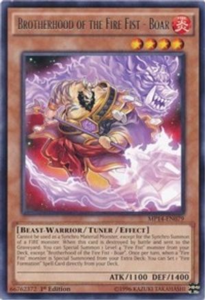 Brotherhood of the Fire Fist - Boar (MP14-EN079) - 2014 Mega-Tins Mega Pack 1st Edition - Premium Yugioh Single from Konami - Just $0.33! Shop now at Game Crave Tournament Store