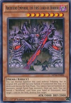 Archfiend Emperor, the First Lord of Horror (MP14-EN084) - 2014 Mega-Tins Mega Pack Unlimited - Premium Yugioh Single from Konami - Just $1.43! Shop now at Game Crave Tournament Store
