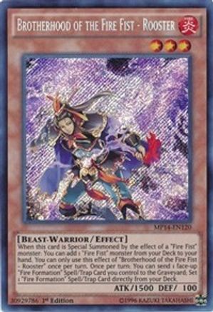 Brotherhood of the Fire Fist - Rooster (MP14-EN120) - 2014 Mega-Tins Mega Pack 1st Edition - Premium Yugioh Single from Konami - Just $0.47! Shop now at Game Crave Tournament Store