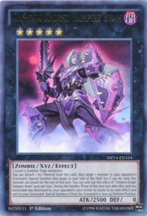 Crimson Knight Vampire Bram (MP14-EN164) - 2014 Mega-Tins Mega Pack Unlimited - Premium Yugioh Single from Konami - Just $0.30! Shop now at Game Crave Tournament Store