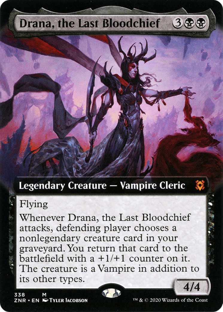 Drana, the Last Bloodchief (ZNR-338) - Zendikar Rising: (Extended Art) - Premium MTG Single from Wizards of the Coast - Just $3.32! Shop now at Game Crave Tournament Store