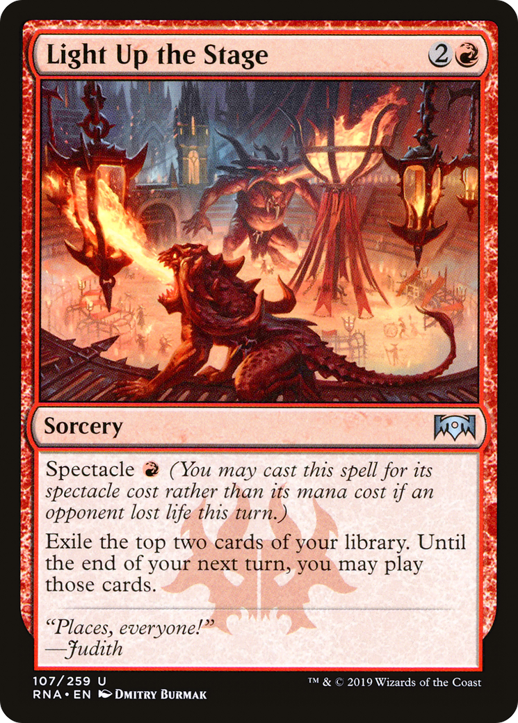 Light Up the Stage (RNA-107) - Ravnica Allegiance - Premium MTG Single from Wizards of the Coast - Just $0.08! Shop now at Game Crave Tournament Store